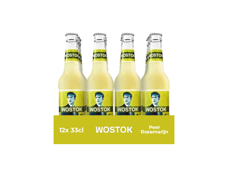 Wostok pære rosmarin økologisk flaske (12x 33cl)