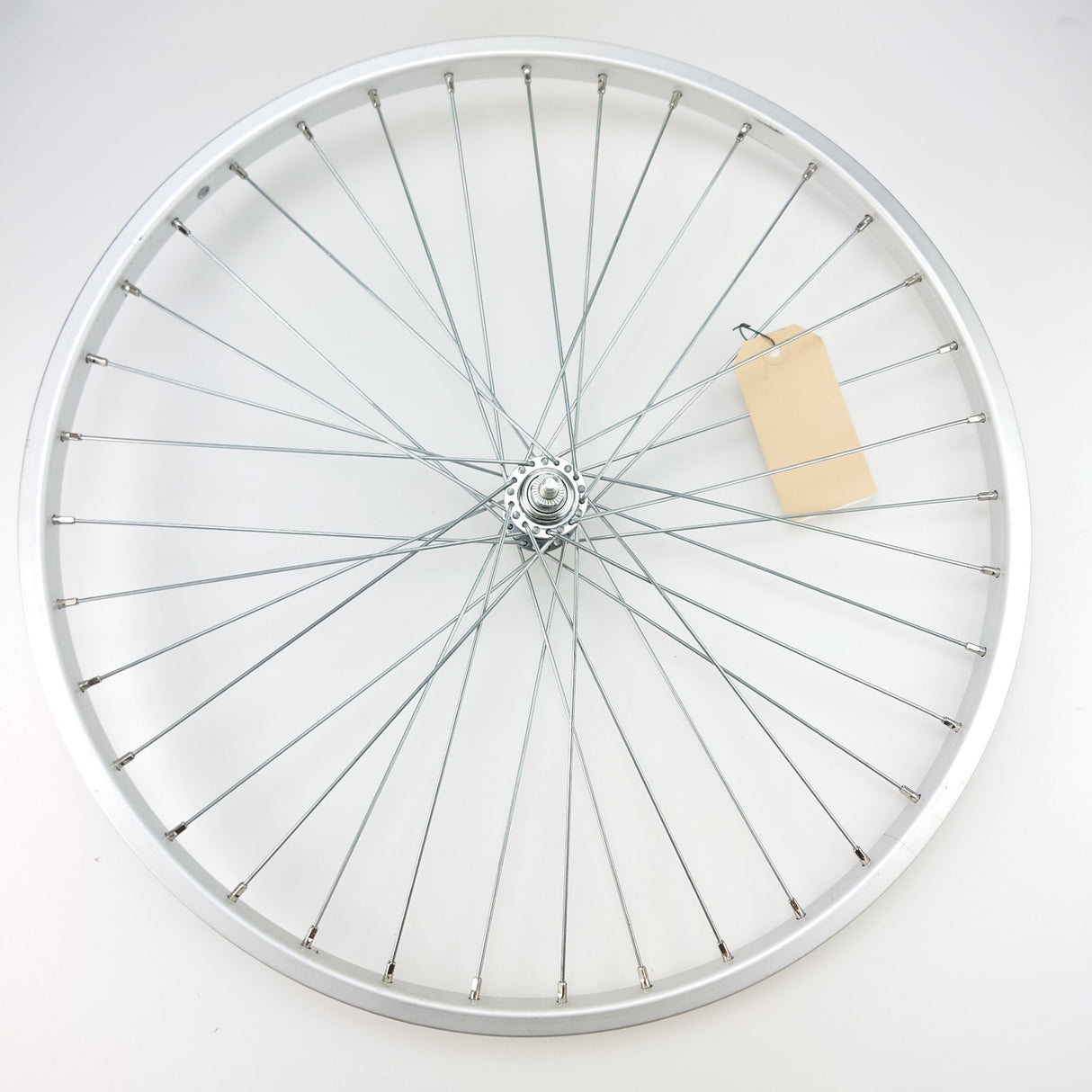 Forhjul 24x1,75 aluminium sølv blank