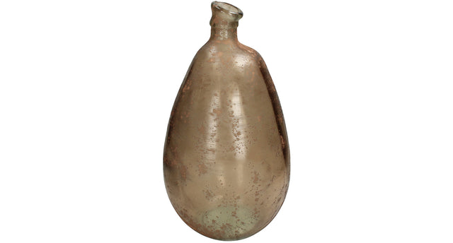 Vase recycled glass beige 26x26x47cm
