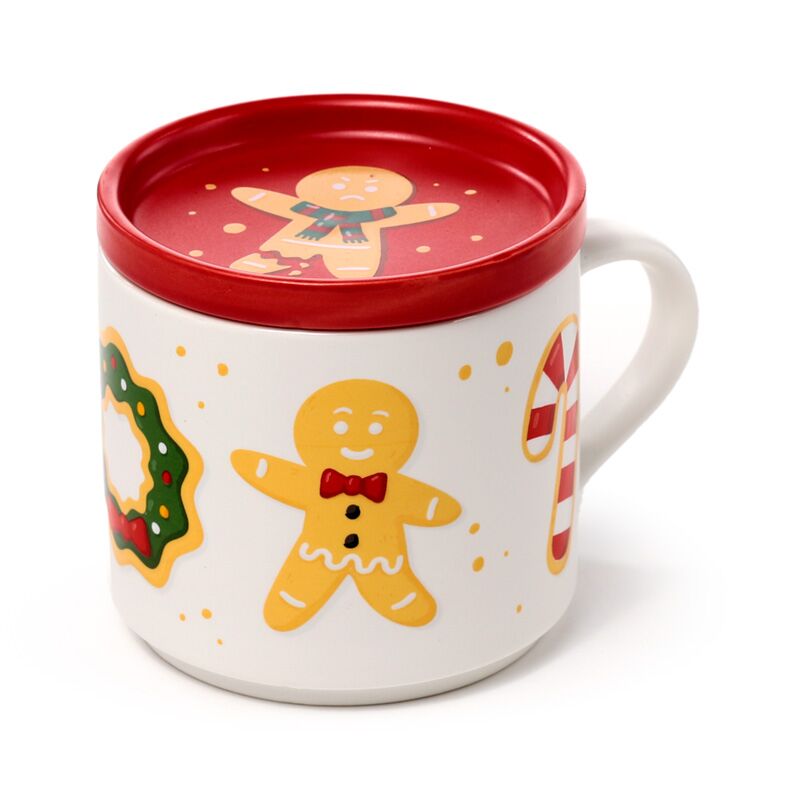Christmas bager street porcelæn krus coaster sæt