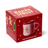 Christmas bager street porcelæn krus coaster sæt