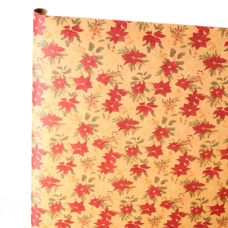 Christmas botanicals 3m gaveindpakningspapir rulle