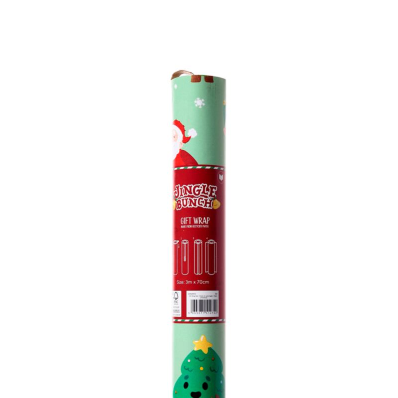 Jingle Christmas 3m gift wrapping paper roll