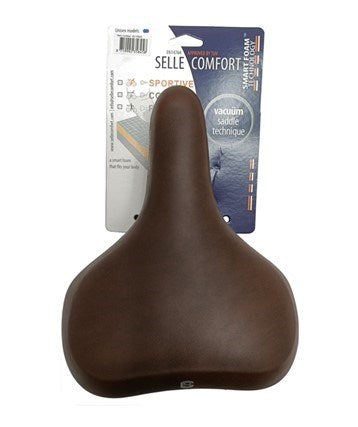 Selle komfortsadel ren brun memory skum