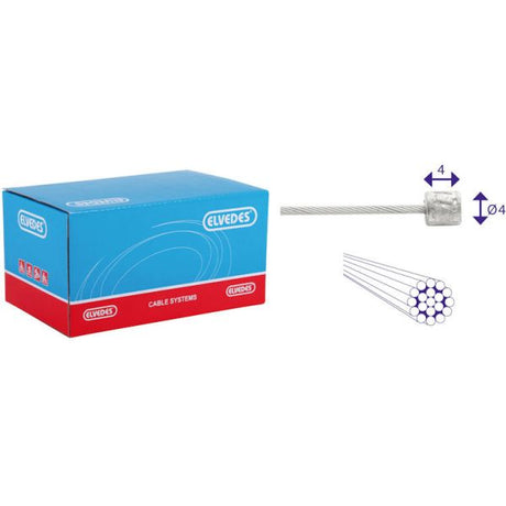 Elvedes kabelsystemer bv link inderkabel elvedes 3000mm rustfrit stål ø1.1mm shimano sram nippel (på kort) - sølv