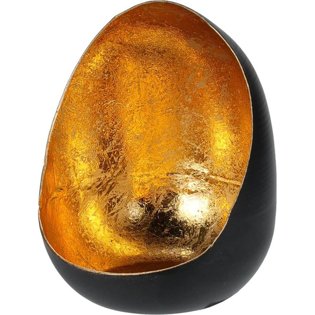 Home styling lanterne æg metal 8x10cm sort