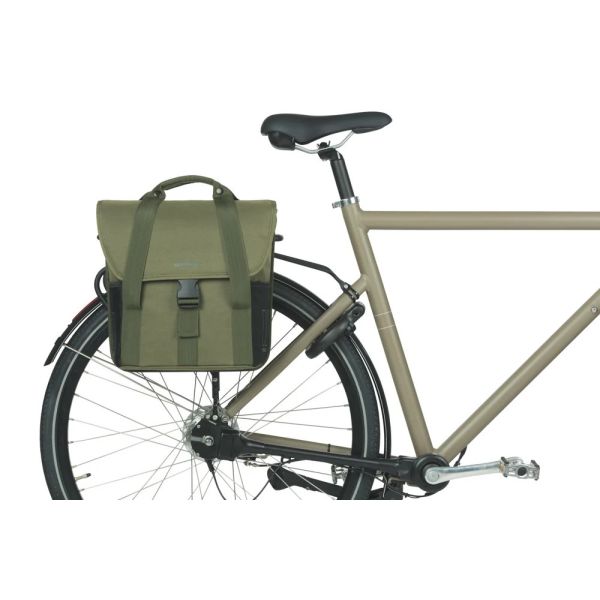 Basil enkelt cykeltaske go 16 liter 15 x 29 x 34 cm - mørkegrøn