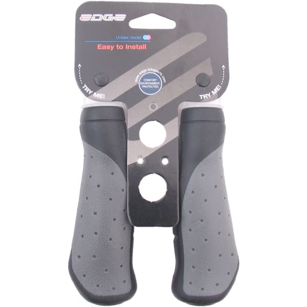 Edge Ergo City Bicycle Handles - 135mm - Black Gray
