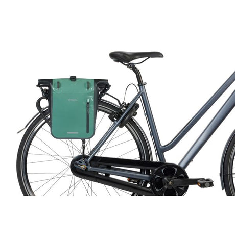 Basil enkelt cykeltaske rivo m presenning mik 12-15l 14 x 25 x 38 cm - grøn sort
