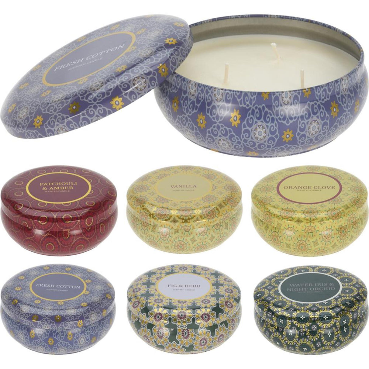 Homestyling duftlys i dåse 13,5x10,9cm