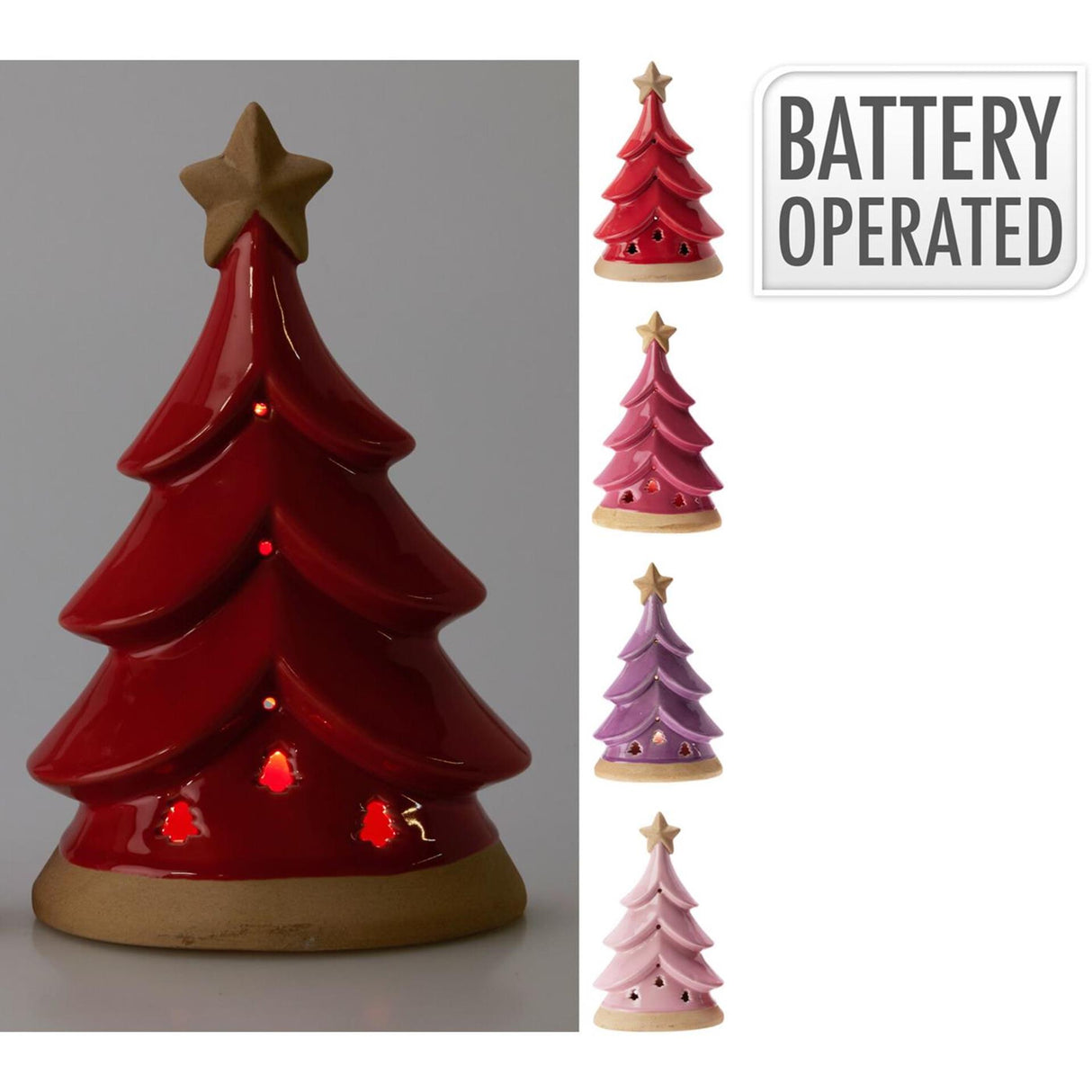 Home styling kerstboom led 22cm 4 assorti