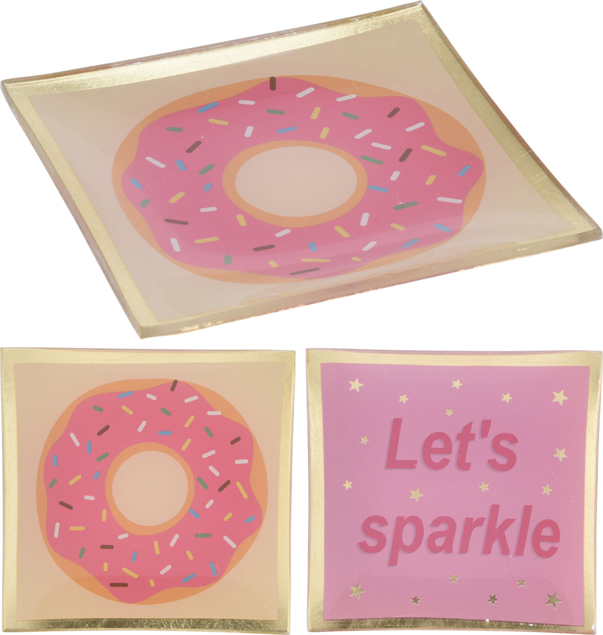 Home styling skiltglas 10x10cm tekstdoughnut