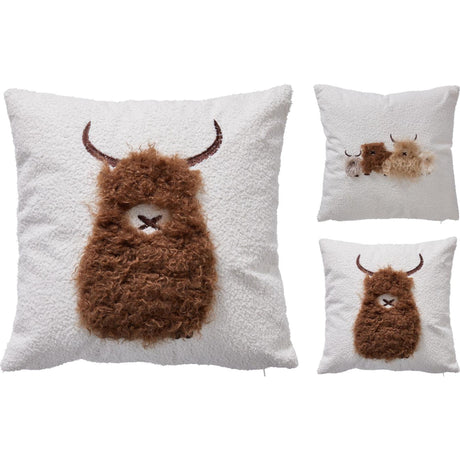 Home styling kussen hooglander 45x45cm set a 2 stuks