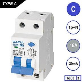 Enzo aardlekautomaat 16a c kar 30ma 2p gacia - 4517842