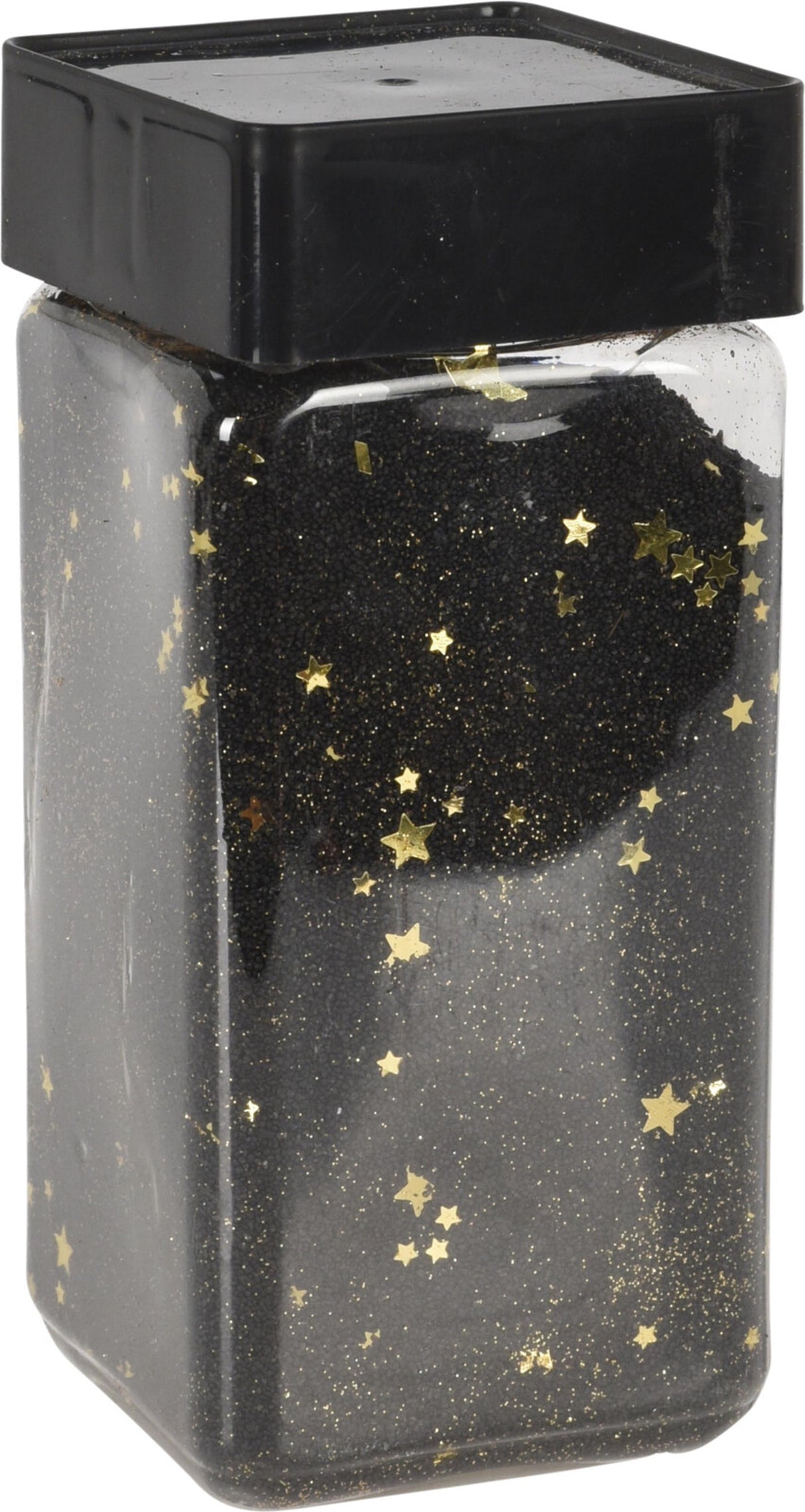 Home styling deco sand i 550ml krukke sort med guld