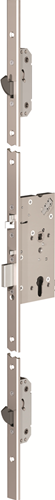 Abloy el166 sikkerhedspanik flerpunktslås | selvlåsende | skg*** | dm60mm | pc72mm | frontplade rustfrit stål 24x2000mm u-formet - 10037667