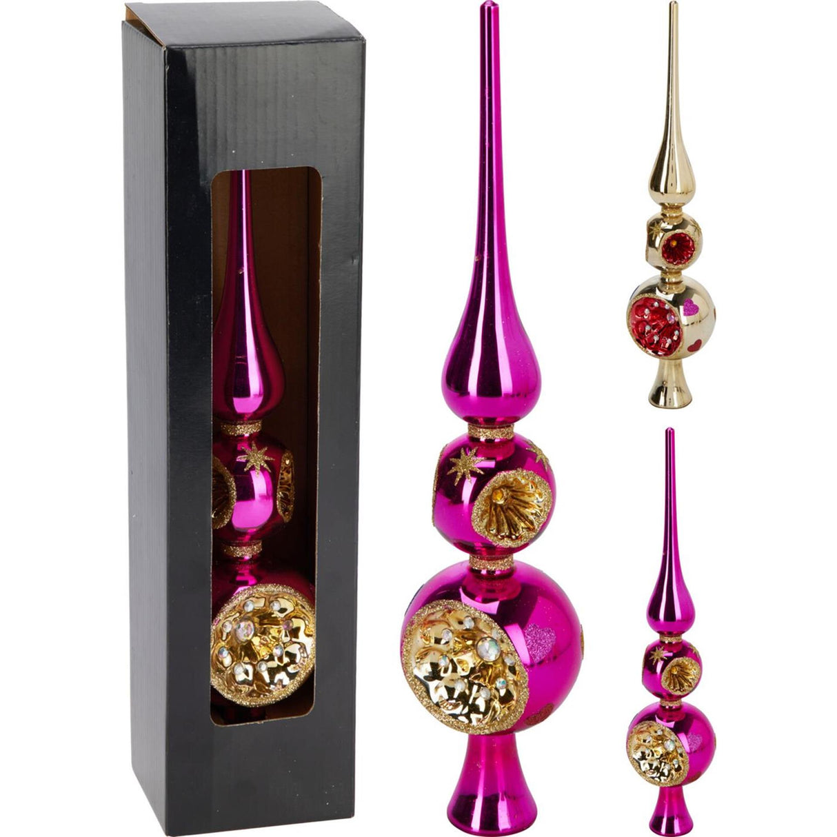 Home styling kerst piek 30cm 2 assorti kerst piek 30cm glas 2 assorti
