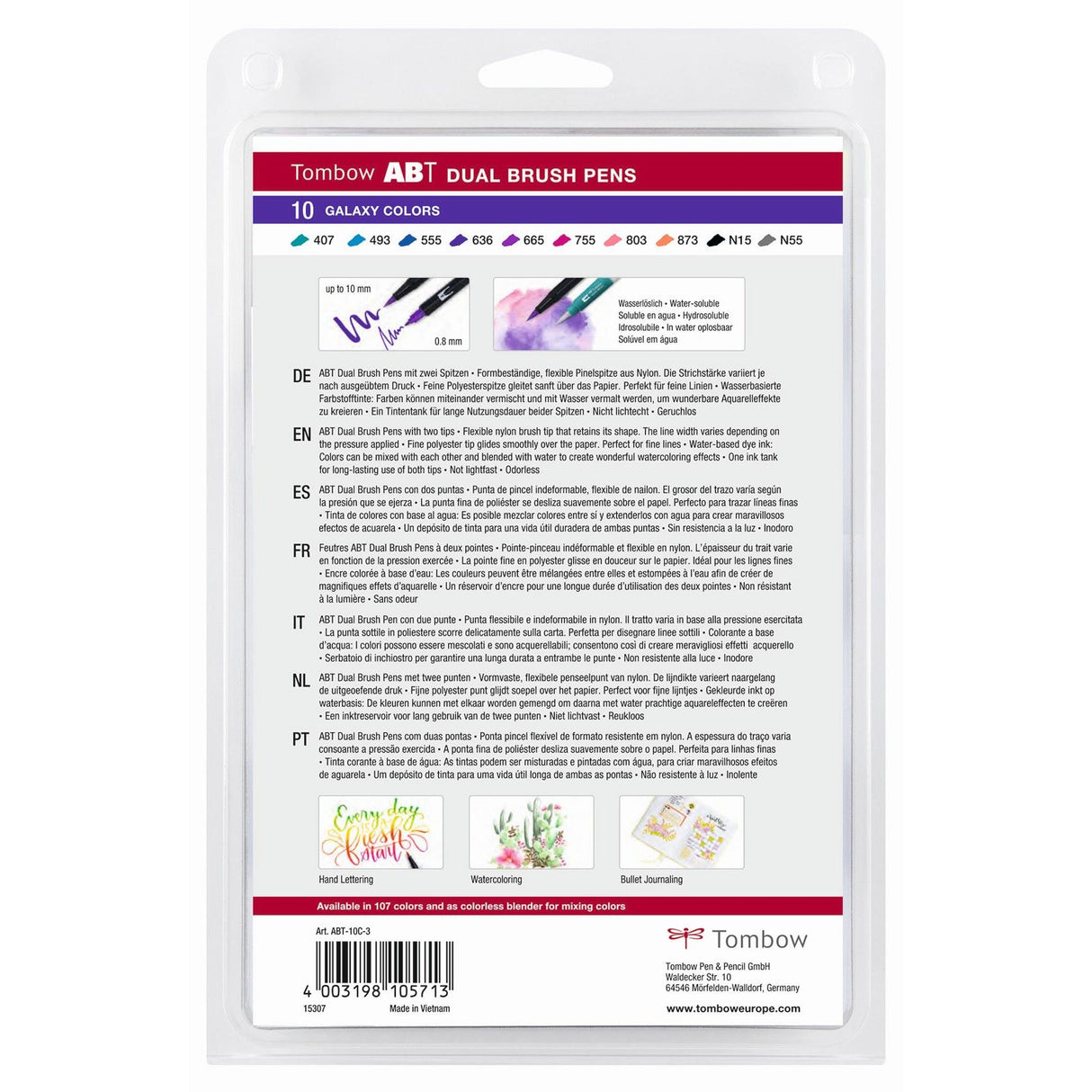 Tombow • penselpen abt dobbelt penselpen 10x galaksefarver