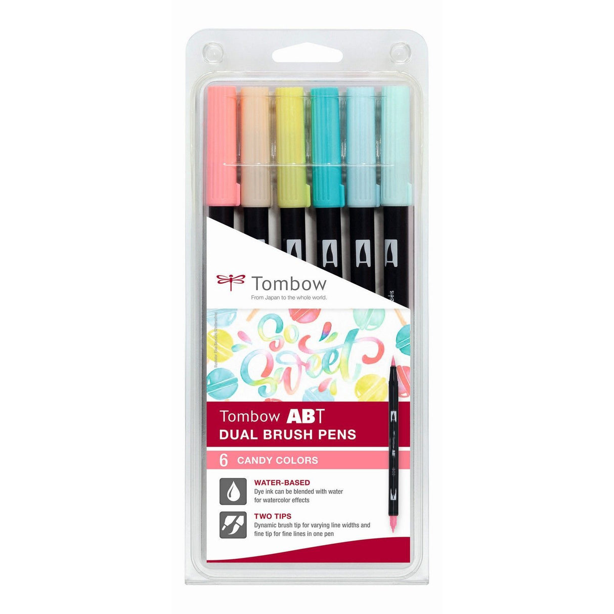Tombow • abt dual brush pen set candy colors 6pcs