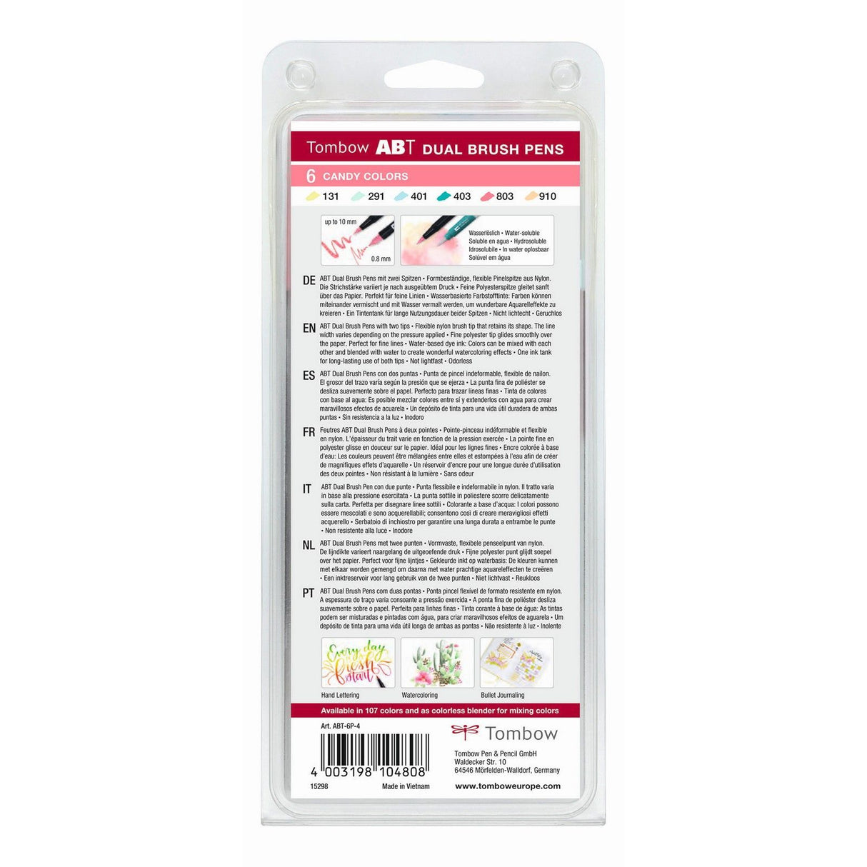 Tombow • abt dual brush pen set candy colors 6pcs