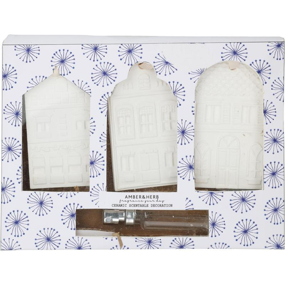 Home styling duft sæt 3-delt delft blå