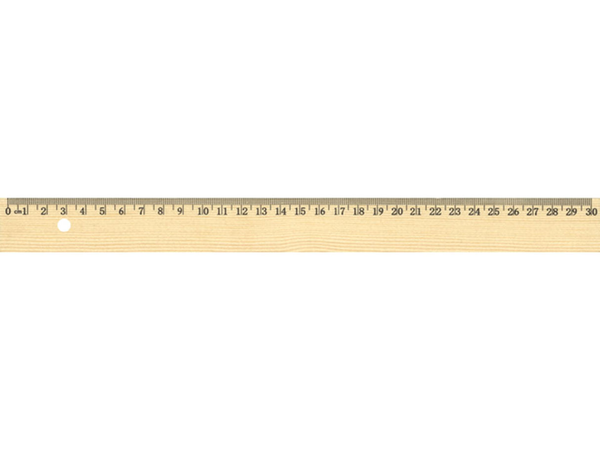 Kangaro lineal 30cm træ med metalindlæg ulakeret