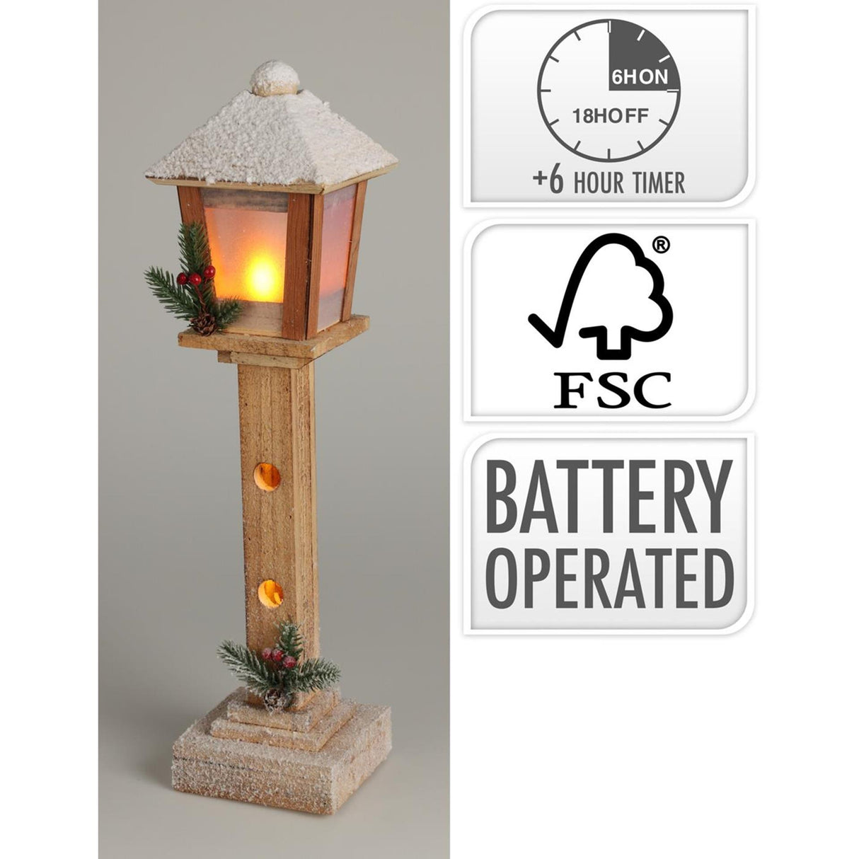 Home styling Julelanterne LED 52cm Julelanterne LED med grøn 52cm