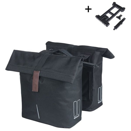 Basil dobbelt cykeltaske city mik 28-32 liter - sort