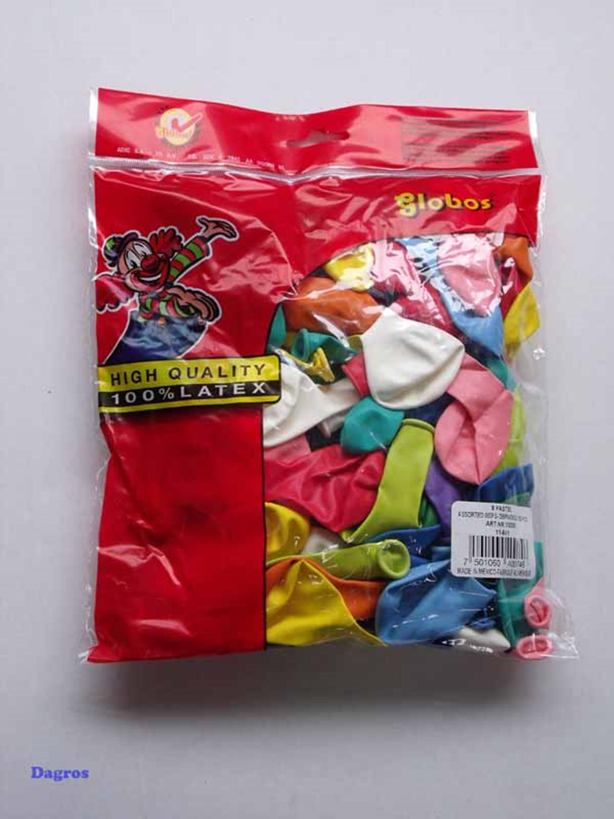Globos balloner forskellige farver mix nr8 pose med 100 stk