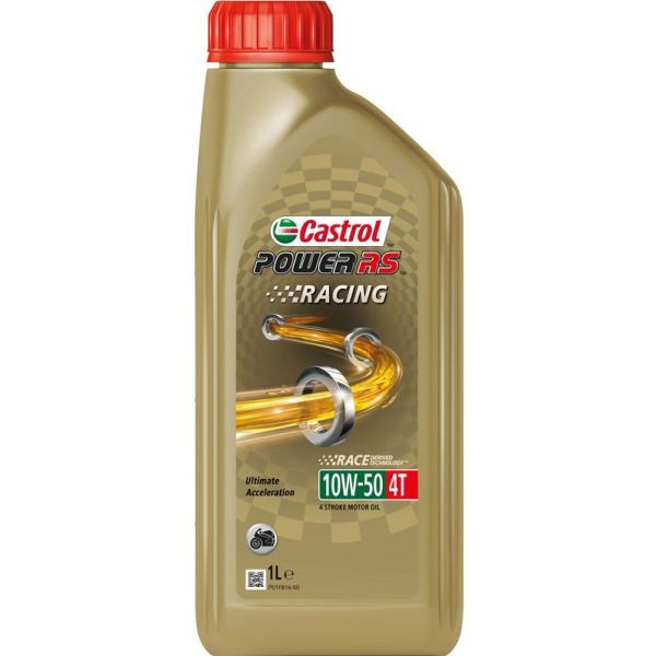 Castrol oil power rs racing 4t 10w-50 - flaske på 1 liter