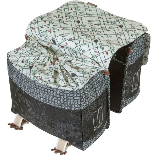 Basil Bohème Double Bicycle Bag - Black - 35L - Vand -repellent - Kunstindlæringsdetaljer