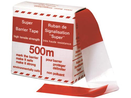 Tancco barrieretape rød hvid 500lg 80br
