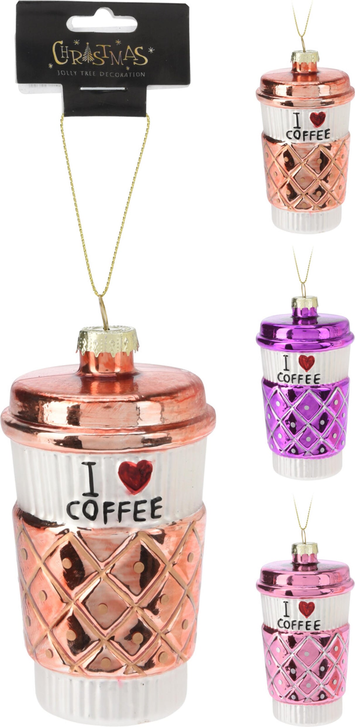 Home styling julevedhæng glas kaffekop kærlighed kaffe