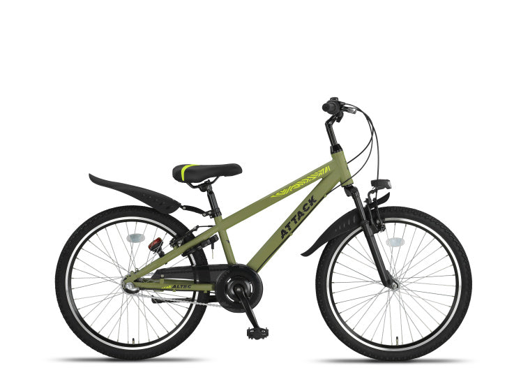 Altec attack mtb 24 tommer drenge 3sp v-bremser armygrøn