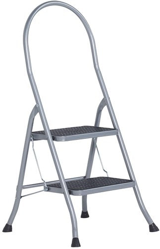 Altrex cromato huishoudtrap 2-treeds met hoge beugel silver - 500950
