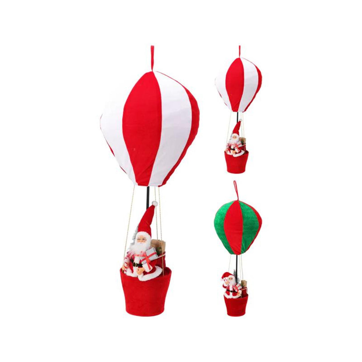 Luftballon med julemand xl h97cm fløjl