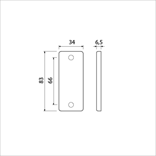 Ami rechthoek rozet 4 rh blind f-1 - 216401