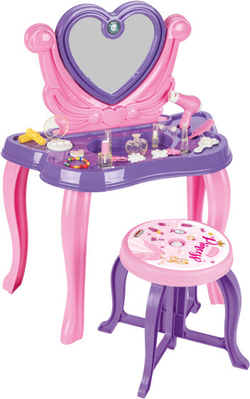 Pilsan Heart Toy Makeup Table med lyd lilla 21-stykke