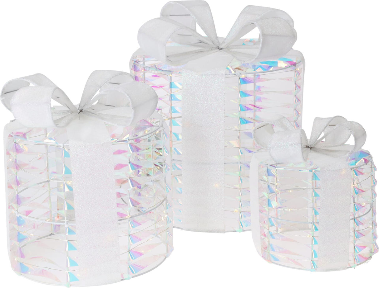 Home styling cadeau 30cm set a 3 stuks irriserend led werkt op batterij ( niet inbegrepen )