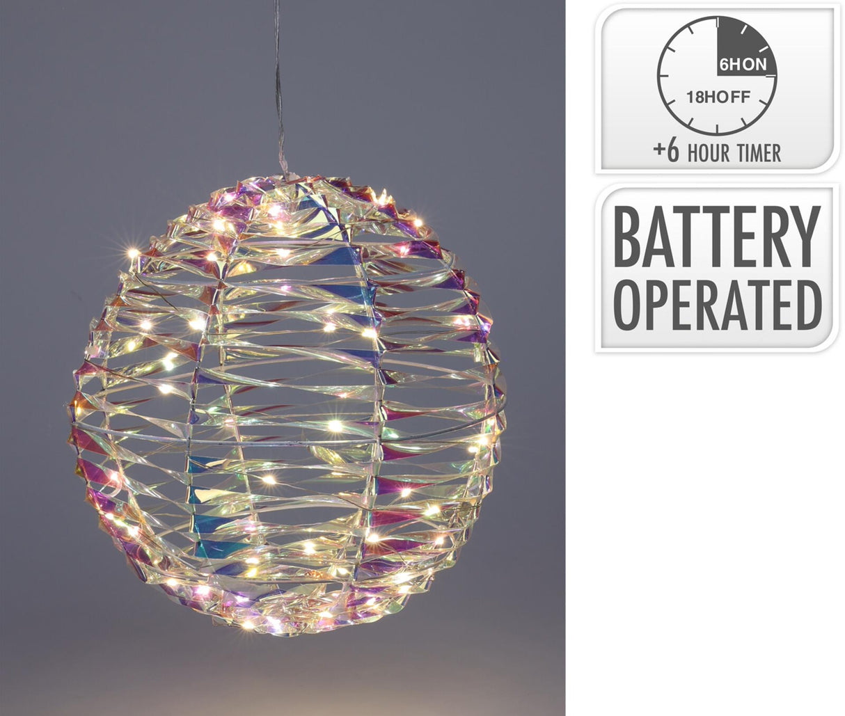 Home styling bal 25cm 40 led shiny rainbow