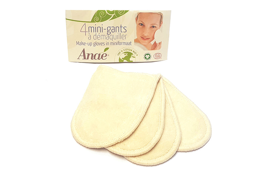Anae make-up handske vaskbar bomuld - 4 stk