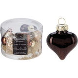 Kersthanger amber mix glas set a 12 stuks