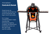 Arbaer kamado stor Ø 21 tommer med ramme keramisk sort