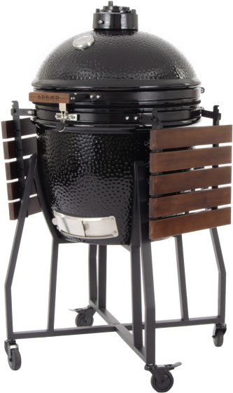 Arbaer kamado stor Ø 21 tommer med ramme keramisk sort