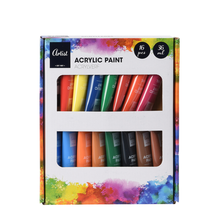 Artist akrylmaling sæt 36ml 16 stk