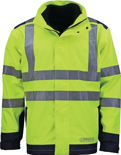 Asatex vejr, flamme sikkerhedsjakke | størrelse xxxl | gul blå | 98% polyester 2% kulstof | 1 stk - 3850g xxxl 3850g xxxl