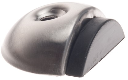 Assa abloy dørstop i rustfrit stål | halvmåne dørstop | ø56 x 48 x 18mm | gummi 8mm | længde: 48 mm - p000238189-001-001