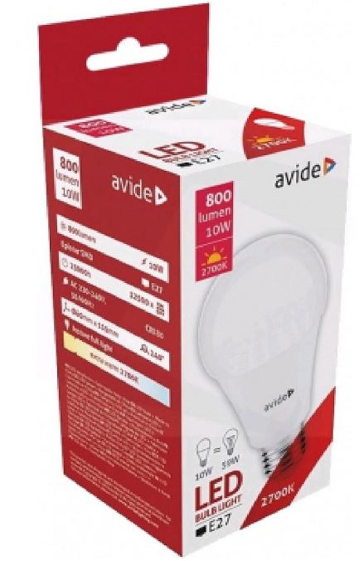 Avide LED lampe E27 10W 2700K EW 800lm