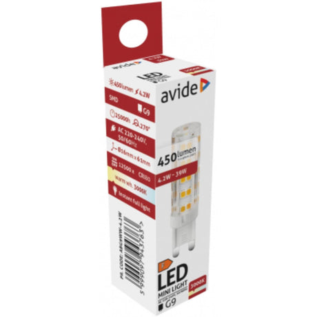 Avide led 4,2w g9 ww 3000k