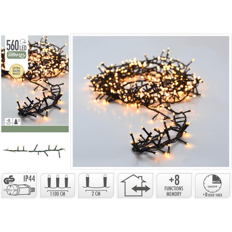 Julebelysning mikrocluster 560led 11m